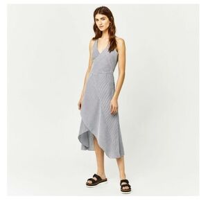 Warehouse Gray Striped Dress Nwt